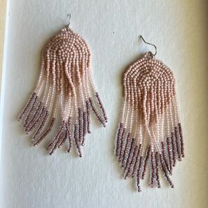 Noonday crux Pink Beaded Earrings from Guatemala